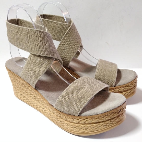 CHARLESTON SHOE CO. Tan Wedge Sandals - Picture 2 of 9